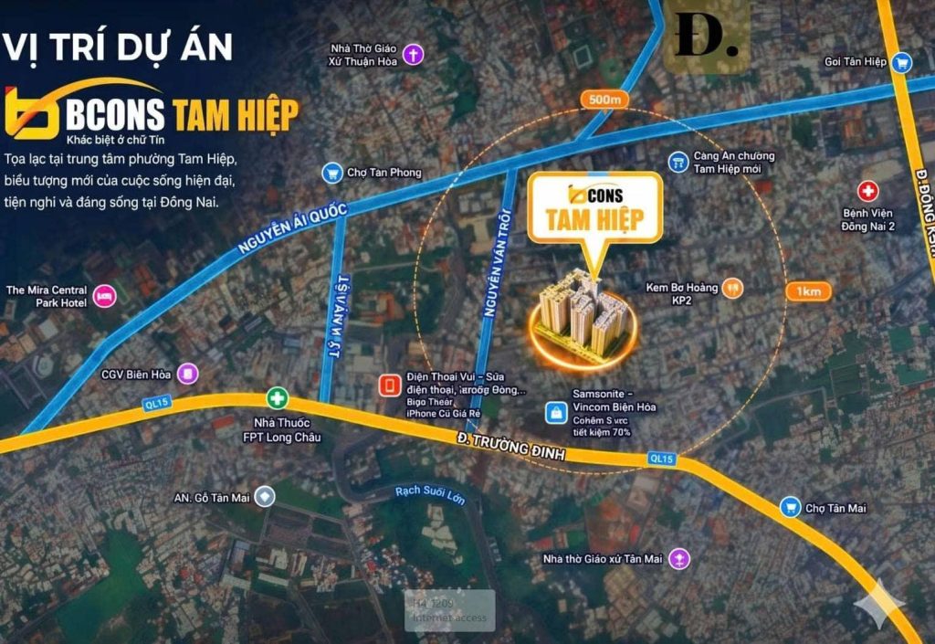 Vị trí vàng của dự án Bcons Central Biên Hòa - Tam Hiệp, Đồng Nai