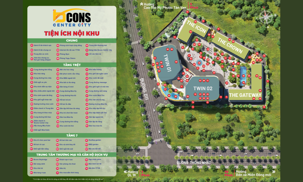 74 tiện ích hấp dẫn tại dự án Bcons Center City