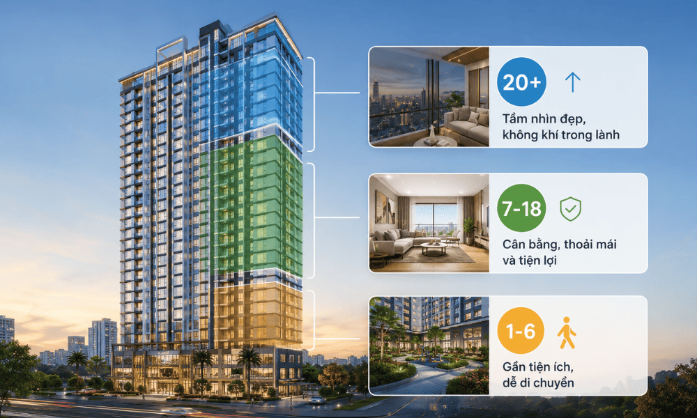 Chọn tầng chung cư tùy thuộc vào nhu cầu của từng gia đình