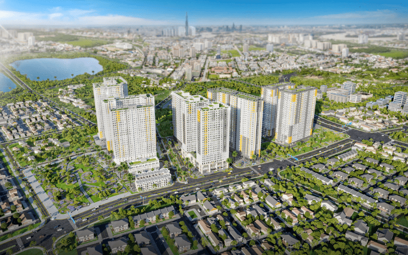 Dự án Bcons City có quy mô 5 tòa tháp lớn từ 27-29 tầng nổi