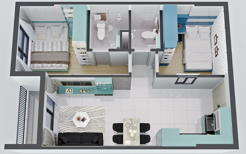 Layout thiết kế căn hộ Bcons City