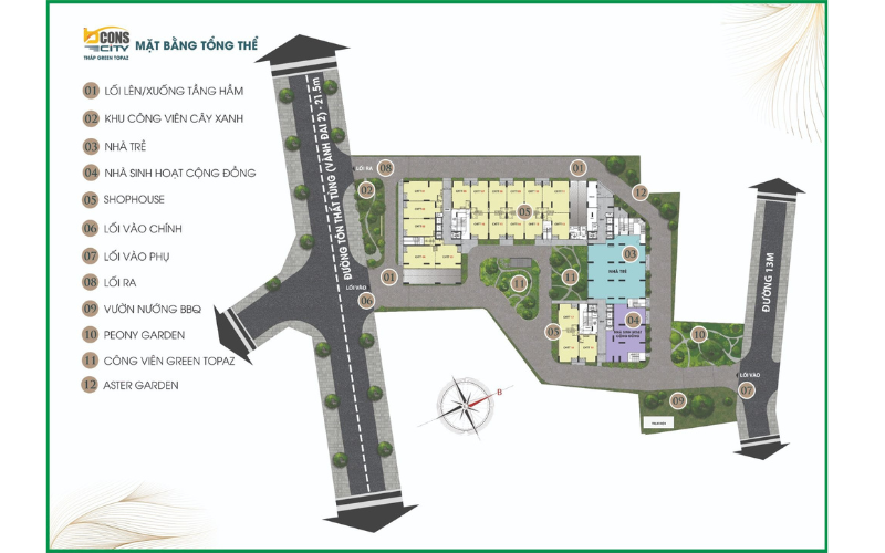Mặt bằng tổng thể Bcons City