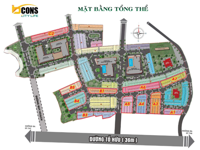 Mặt bằng tổng thể Bcons City Life