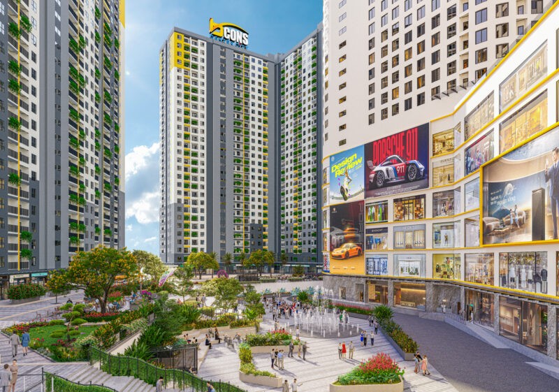 Quảng trường đi bộ tại dự án Bcons Center City