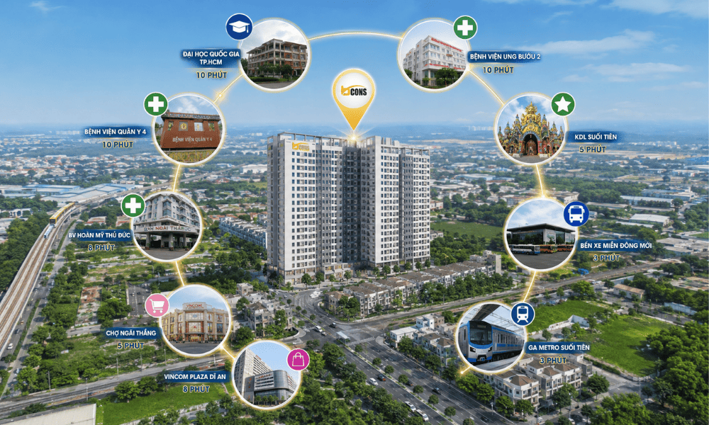 Tiện ích ngoại khu Bcons Suối tiên đa dạng