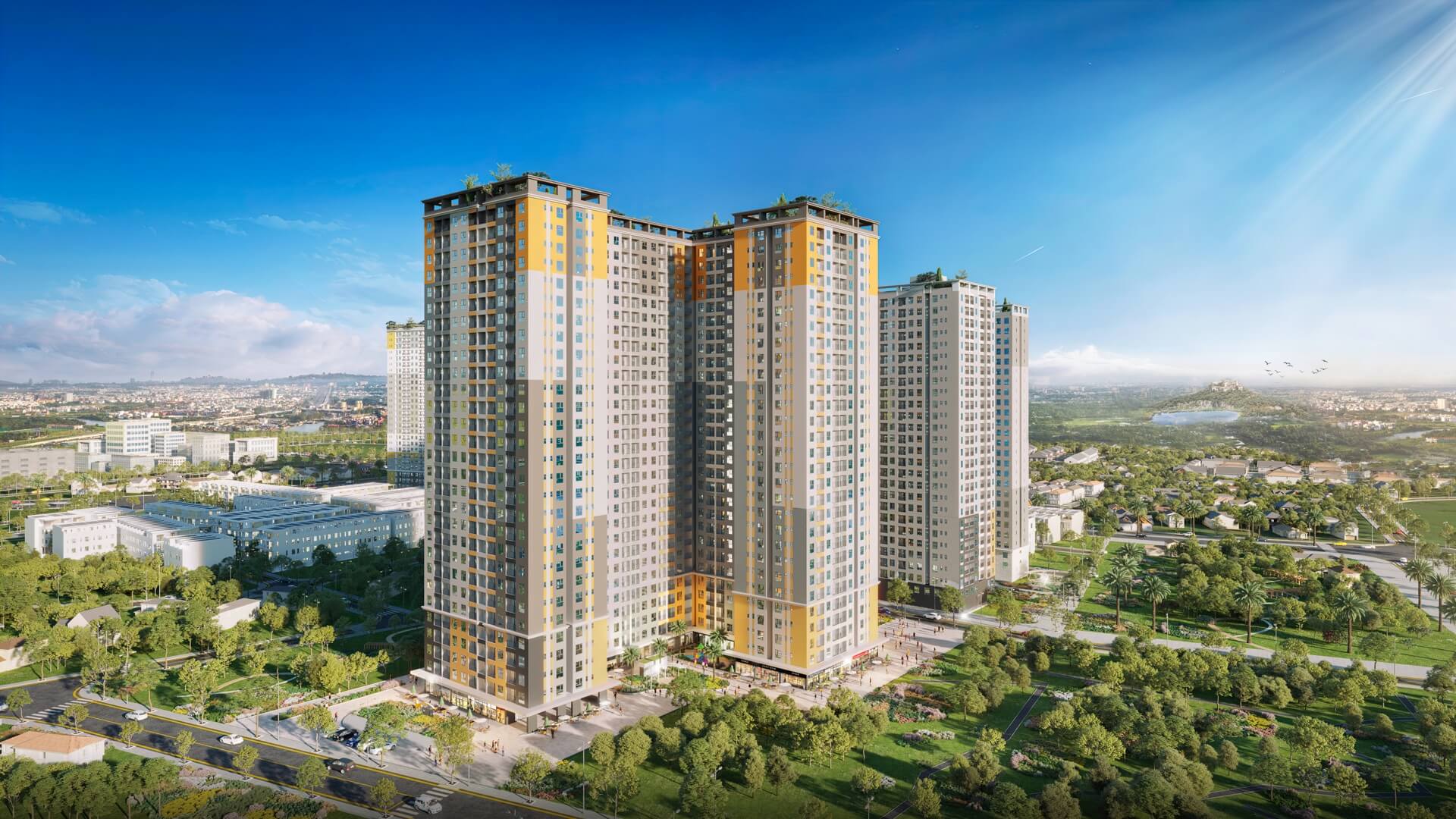 Toàn cảnh dự án Bcons Central Park từ trên cao