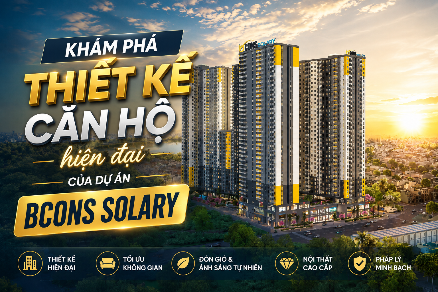 Khám phá thiết kế căn hộ hiện đại của dự án Bcons Solary
